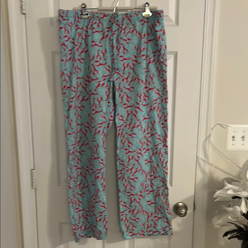Vineyard Vines Aqua Shorts with Red Lobster Print